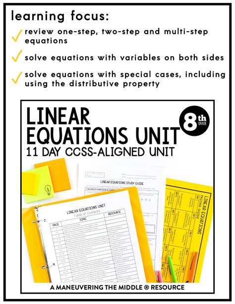 Notes and answer key 2. . Linear equations study guide maneuvering the middle